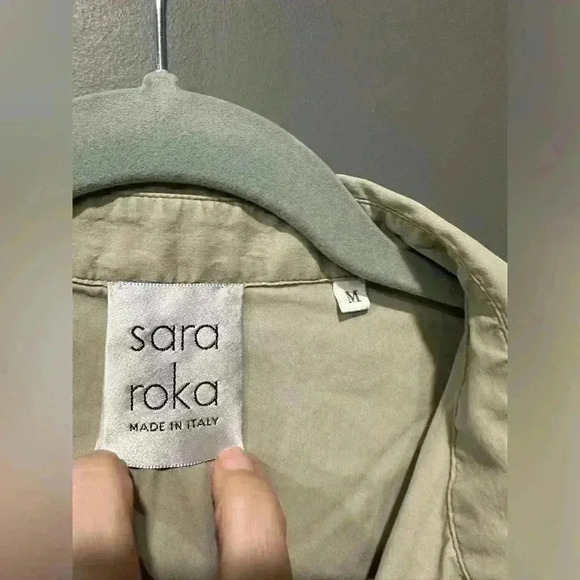 Sara Roka Linen Button Shirt Dress Size Medium Women Italy Ret $590 - Picture 3 of 5